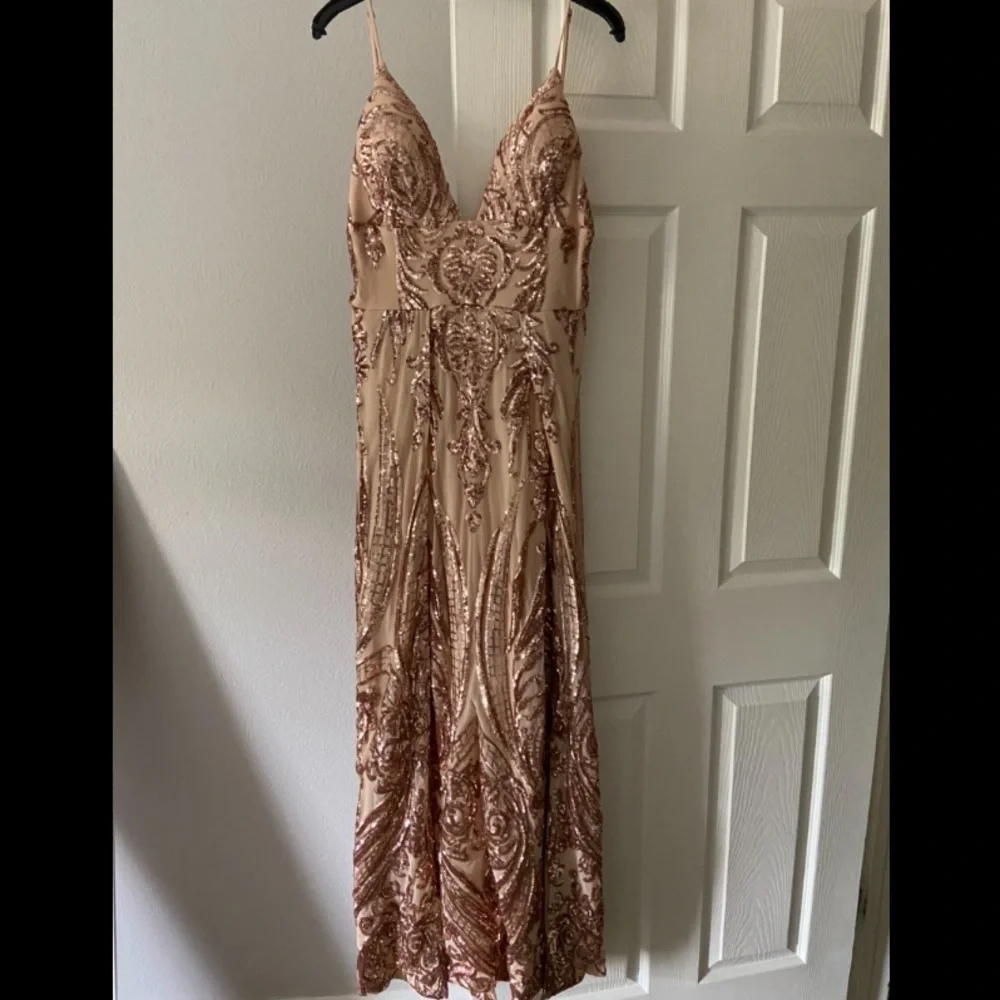 Fashion Nova Rose Gold Formal Dress - Picture 1 of 9